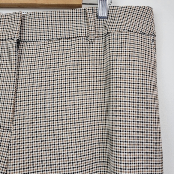 Talbots High Waist Hampshire Ankle Pant Size 18W Tan Houndstooth Check Straight - Picture 2 of 12